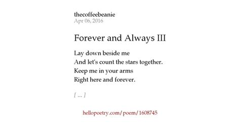 Forever And Always Iii By Thecoffeebeanie Hello Poetry