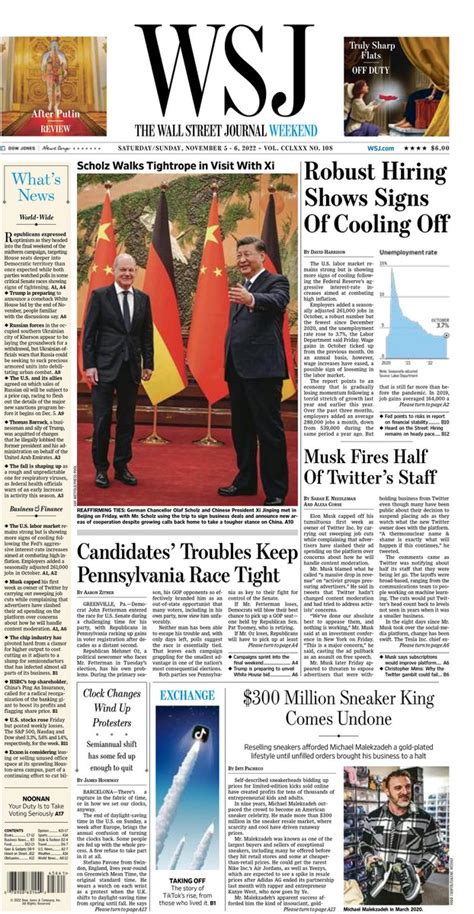 The Wall Street Journal On Twitter Here Is An Early Look At The Front