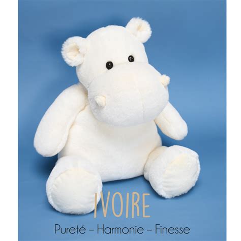 Histoire D Ours Peluche Hippopotame Ivoire Cm Hip Chic