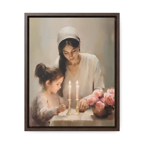 Canvas, Shabbat Candle Lighting Painting, Woman Lighting Shabbat ...