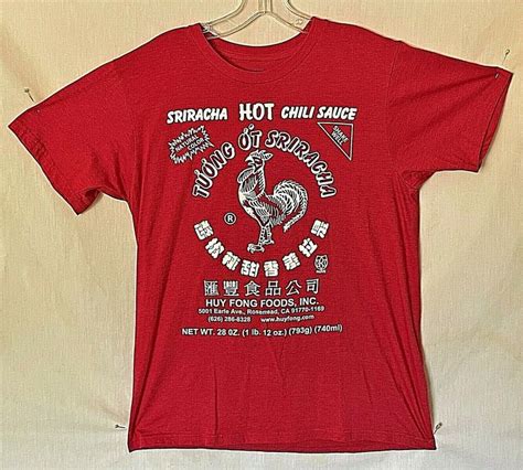 Tuong Ot Sriracha Hot Chili Sauce Huy Fong Foods Tee Shirt M Shirts Sriracha Hot Chili