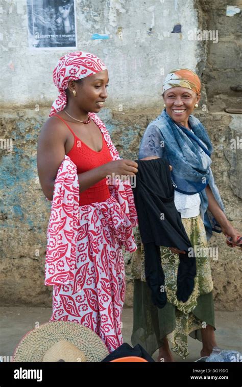 Young Woman And Her Mother Hell Ville Andoany Nosy Be Island Republic Of Madagascar Indian