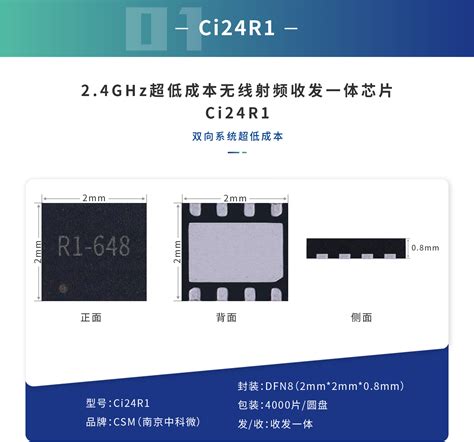 Ci24r1小尺寸 Dfn82224g双向系统超低成本之选 南京中科微电子有限公司 电子发烧友网