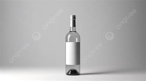 Elegante Maqueta De Botella De Vino De Etiqueta Blanca Sobre Un Fondo