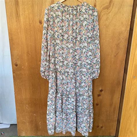 Sportsgirl Floral Patterned Long Sleeve Maxi Dress Size 16 S