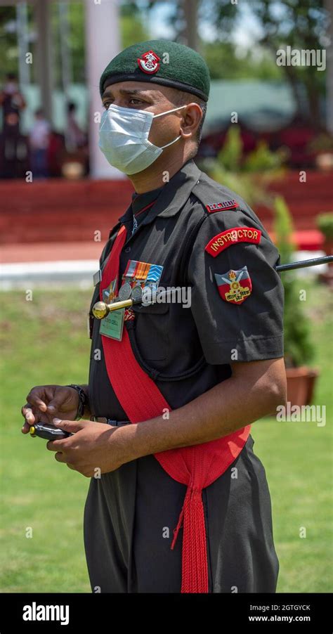 Dehradun Uttarakhand India August 15 2021 An Indian Army Officer At Passing Out Parade After