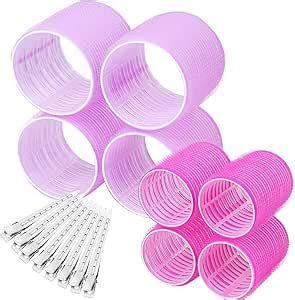 Shynek 16 Pcs Self Grip Hair Rollers Set With 8 Heatless Hair Rollers