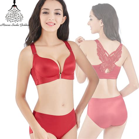 Bra Set Plus Size Push Up Sexy Lingerie Set Women Adjusted Straps Front Buckle C D