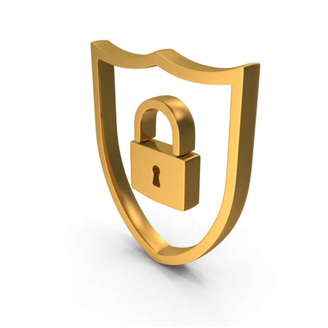 Gold Secure Lock In Guard Metallic Symbol Png Images And Psds For