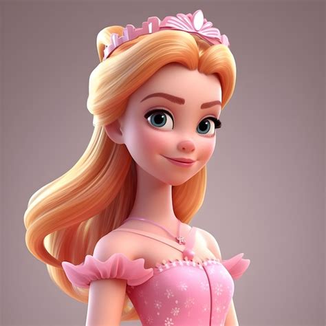 Premium Ai Image Elegant Beautiful 3d Cartoon Princess