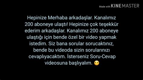 SORU CEVAP VİDEOSU 200 ABONE ÖZEL VİDEO YouTube