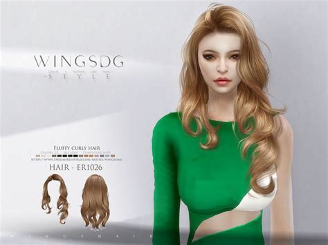 The Sims Resource Wings Er1026 Fluffy Curly Hair Sims 4 Curly Hair Sims Hair Sims