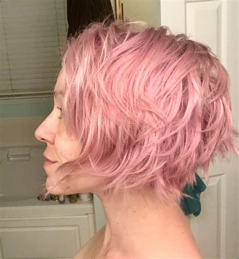 Pink Hair Rose Gold Hair Bob Grown Out Bob Or Pixie Cut Self