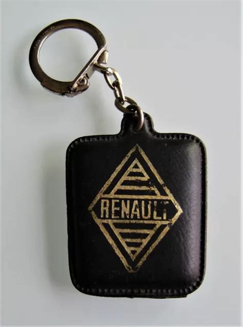 ANCIEN PORTE CLÉ sur skai logo RENAULT Losange automobile Années 60