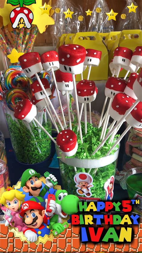 Toad Pops Super Mario Bros Birthday Party Mario Bros Birthday Party