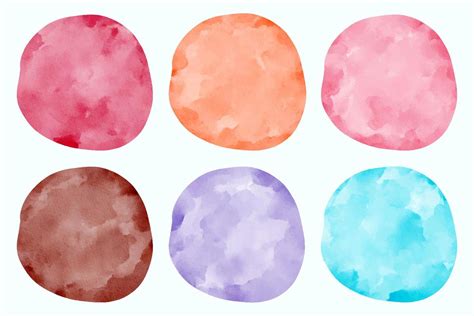 Pastel Pink Blue Orange Purple And Brown Watercolor Paint Stain