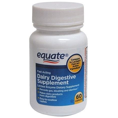 Equate Dairy Digestive Supplement 60 Caplets Lactase Enzyme Reviews