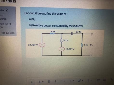 Solved Left 1 38 13 Stion 2 For Circuit Below Find The Chegg