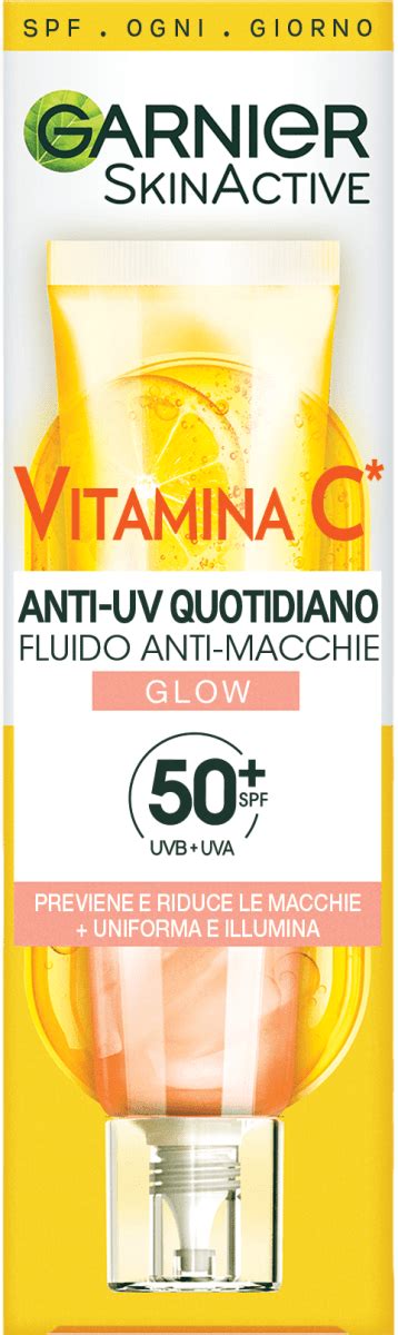 GARNIER SKIN ACTIVE Fluido Anti Macchie GLOW Vitamina C SPF50 40 Ml