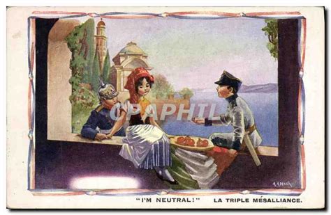 Carte Postale Ancienne Fantaisie Illustrateur I M Neutral La Triple