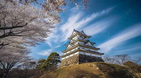 Castle In Junagasaki With Cherry Blossoms In The Background ...