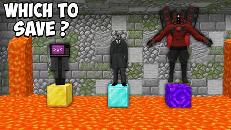 Which To Save Tv Woman Or Cam Man Or Speaker Man In Minecraft I Found Secret Tunnel Youtube