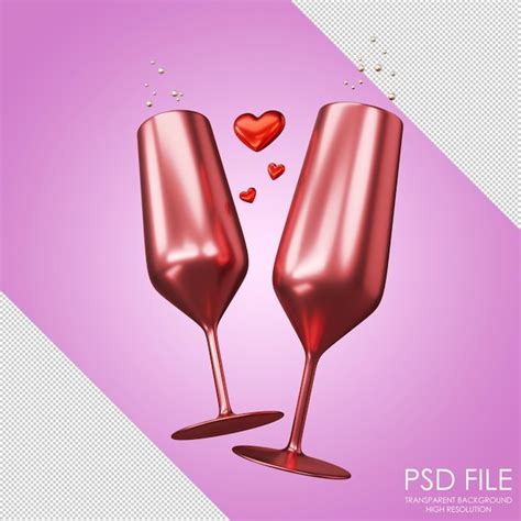 Saint Valentin Champagne PSD 1 000 modèles PSD gratuits de haute