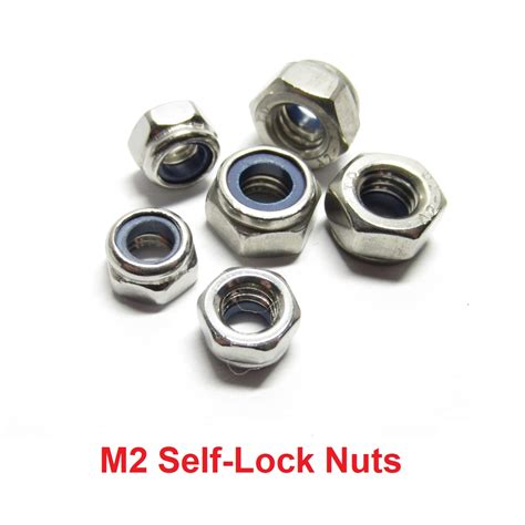 25 PCs M2 Stainless Steel Self Lock Nuts Orange 3D