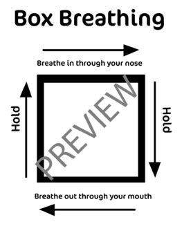 Box Breathing/Four Square Breathing Poster by The Counseling Corner