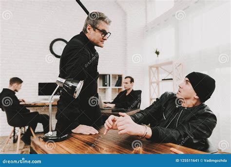 Detainee Questioning In Police Department Office Stock Image Image