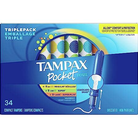 Amazon Tampax Pocket Radiant Compact Plastic Tampons With