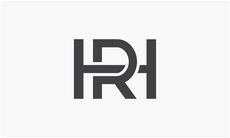 Rh Or Hr Letter Logo Isolated On White Background Vector Art