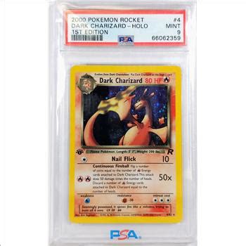 Pokemon Dark Charizard Holo 1st Edition 4 Team Rocket PSA Mint 9