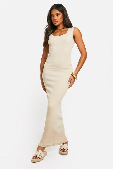 Basic Rib Sweetheart Neck Maxi Dress Boohoo Uk