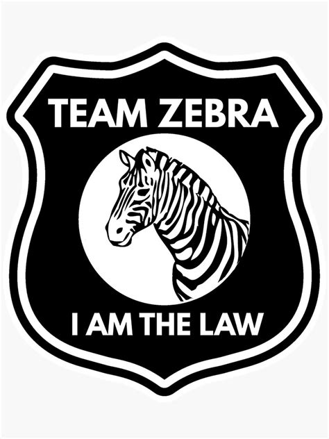 Team Zebra Badge Sticker Sticker By Fishenaim5 Redbubble