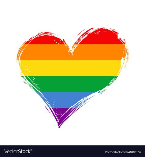 Lgbt Pride Flag Heart Shaped Grunge Background Vector Image