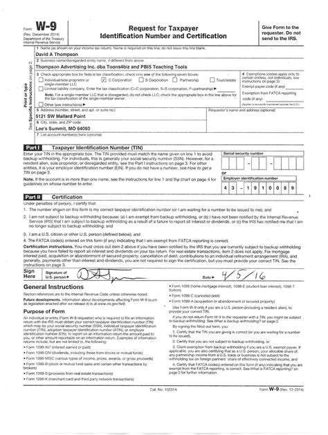 W 9 Free Printable Form Printable Forms Free Online