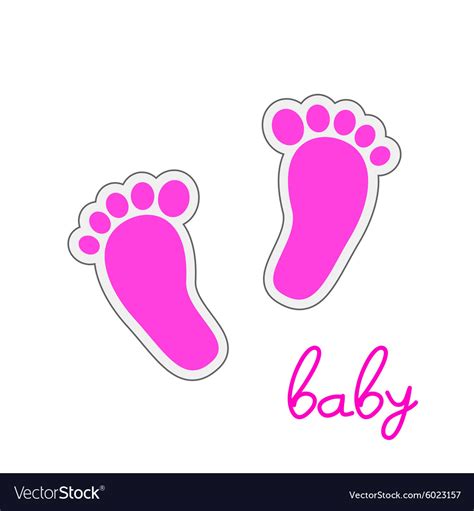 Baby feet pink Royalty Free Vector Image - VectorStock