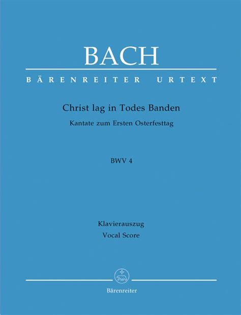 Christ Lag In Todes Banden J S Bach Noten F R Gemischten Chor