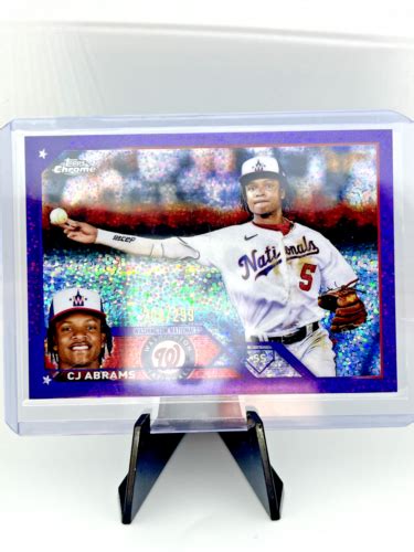 2023 Topps Chrome Purple Speckle Refractor 185 C J Abrams 299 For