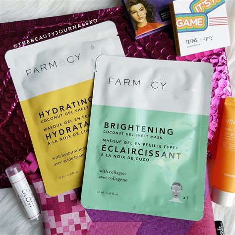 Farmacy Hydrating And Brightening Coconut Gel Sheet Mask Duo Ipsy June 2019 Glam Bag Unboxing