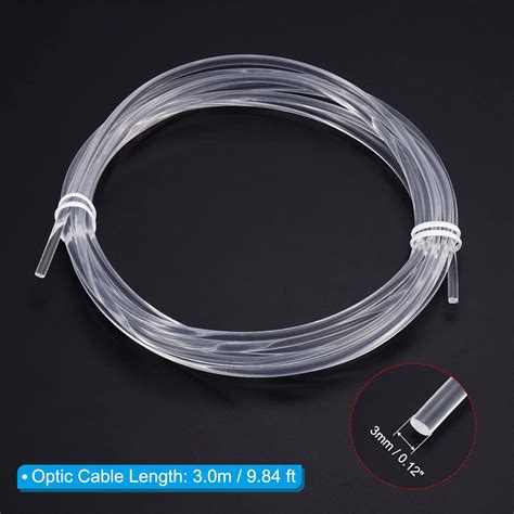 PATIKIL Kit de cable de fibra óptica de brillo lateral PMMA de 0 118 in