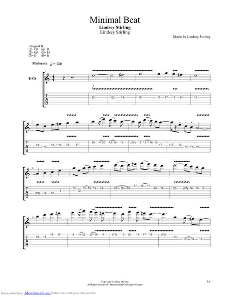 Minimal Beat Guitar Pro Tab By Lindsey Stirling