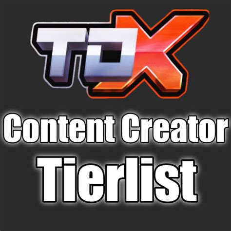 Create A Every TDX Content Creator Tier List TierMaker