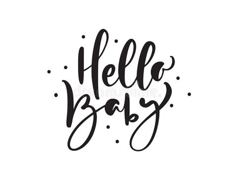 Hola Bebé Vector Caligrafía Manuscrita Letras Texto Letra Mano Niños
