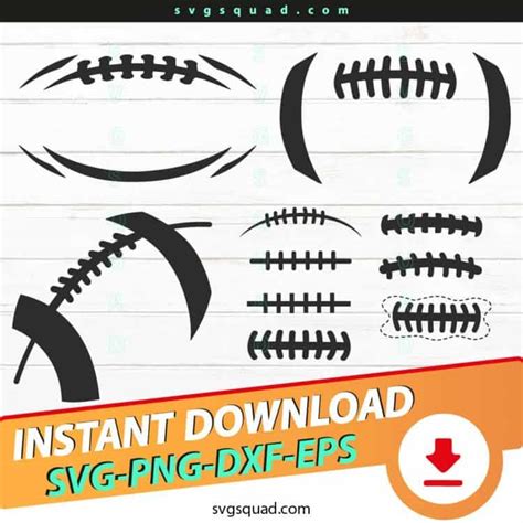 Football Laces Svg Png Bundle Cutting Files Silhouette Cricut Ball Laces