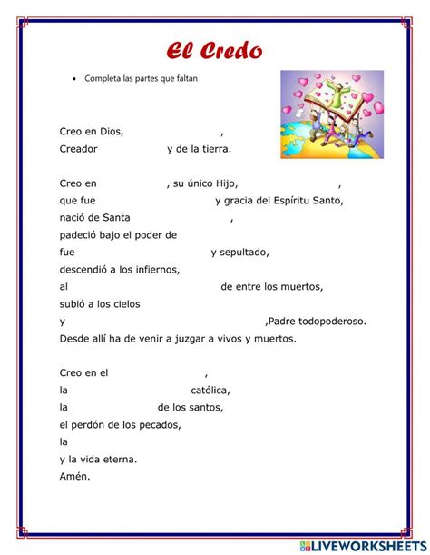 El Credo Activity Live Worksheets