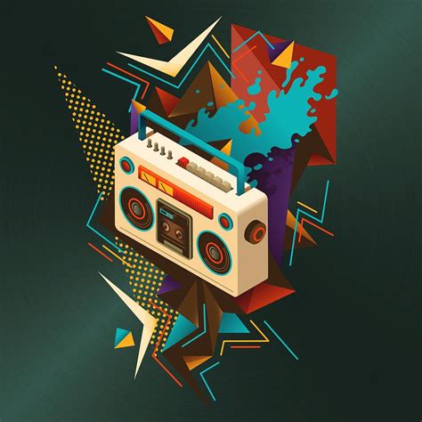 Bust Out The Jams Retro 80s Boombox Splash Painting by Little Bunny Sunshine - Pixels