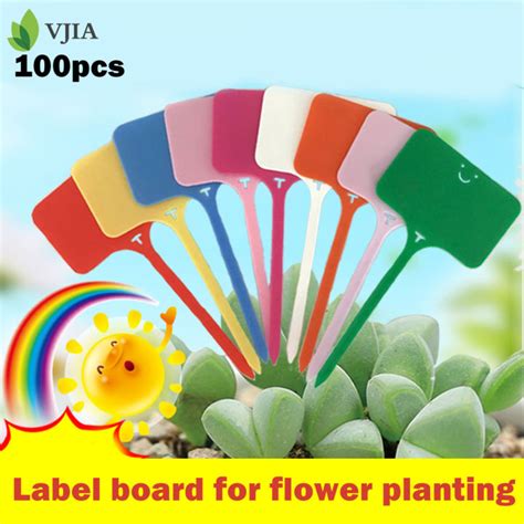 Varying 100pcs T Type Plastic Waterproof Plant Labels Garden Ornaments