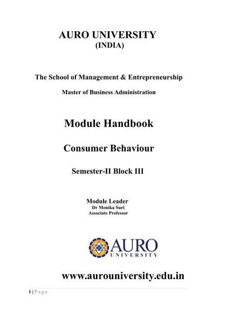 Pdf Consumer Behaviour Module Final Handbook Dokumen Tips